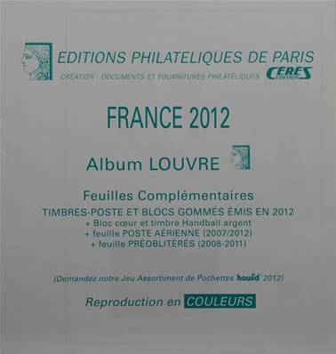 Feuilles France 2012 Album Louvre et Standard Edition Ceres FF12