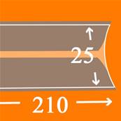 22 bandes Lindner double soudure fond noir 210 x 25 mm HA4025