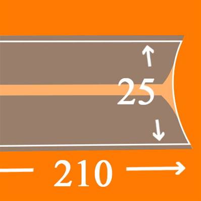 22 bandes Lindner double soudure fond noir 210 x 25 mm HA4025