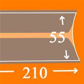 15 bandes Lindner double soudure fond noir 210 x 55 mm HA4055