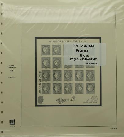 Feuilles France Blocs Ceres Baccarat multitechniques 2014 SAFE DUAL 2137/14A