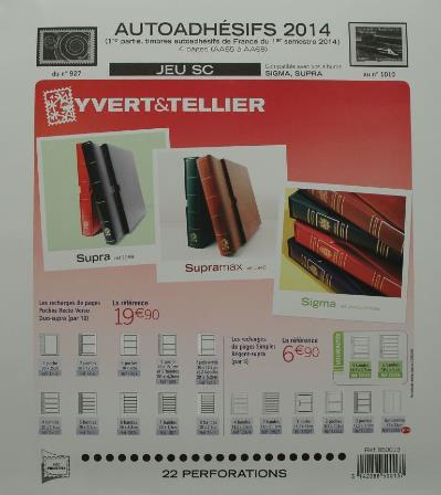 Jeu France SC 2014 1er semestre Autoadhésifs Yvert et Tellier 850013